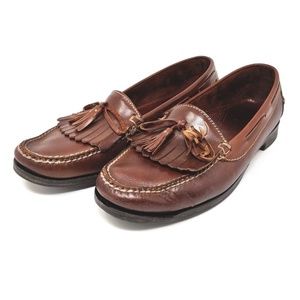Cole Haan Country Leather Wide Loafers Toe Bow